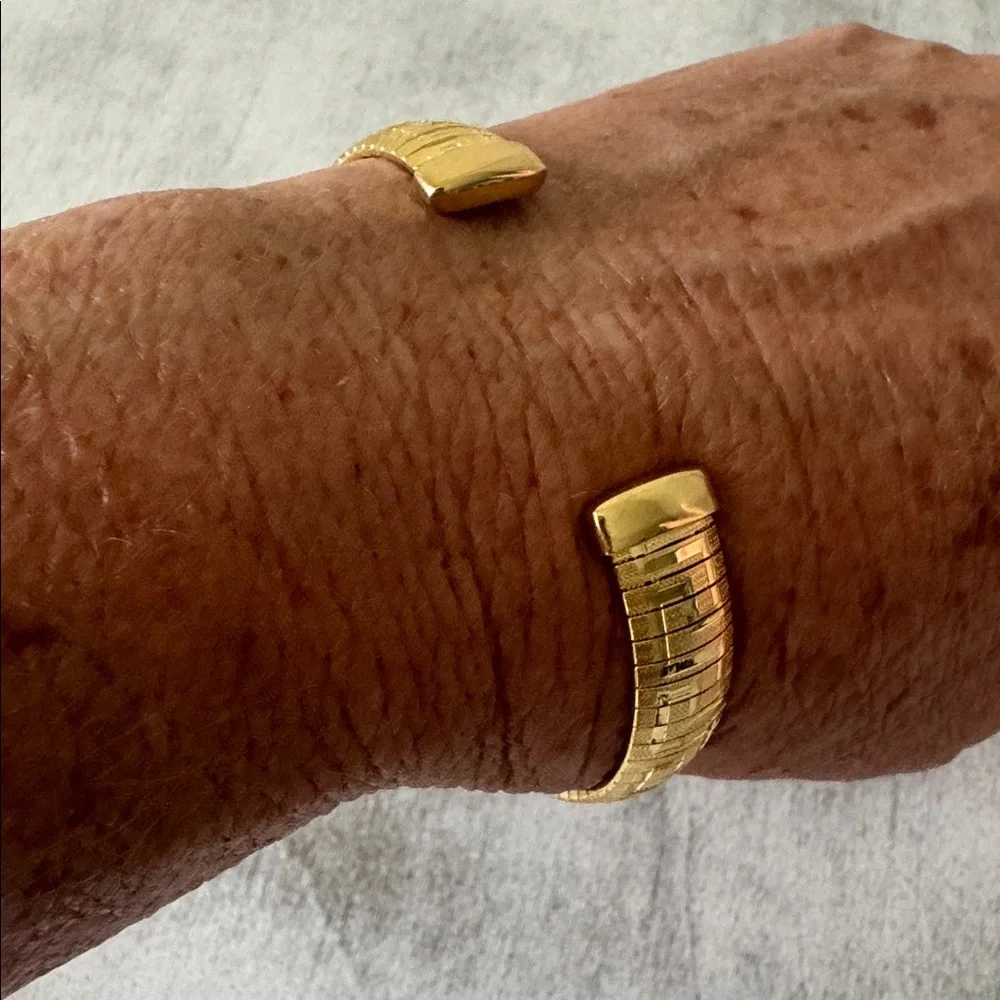 Mia Fiore Dyadema Gold Plated Bronze Open Cuff Bracelet Italy